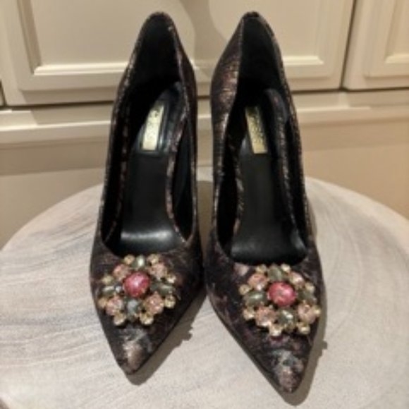 Size 6 Guess Beaded Heels - Picture 1 of 4